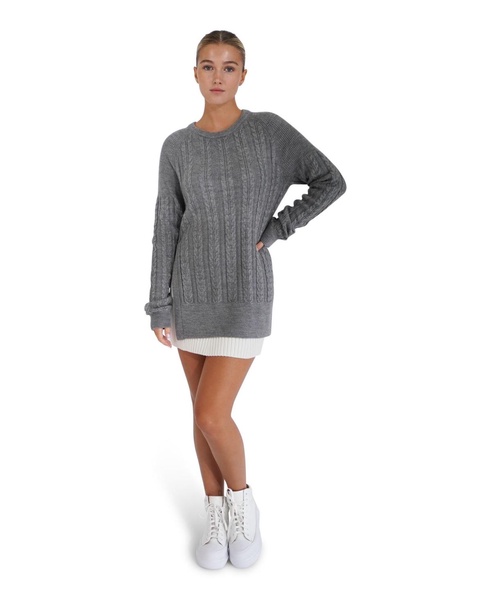 Women's At Last Cable Knit Jumper with Slit