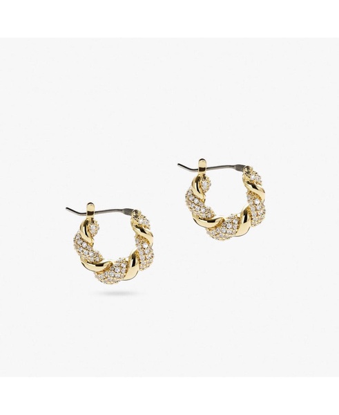 Twisted Hoop Earrings - Paris Small Pave