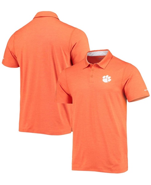 Men's Orange Clemson Tigers Tech Trail Space Dye Omni-Shade Polo
