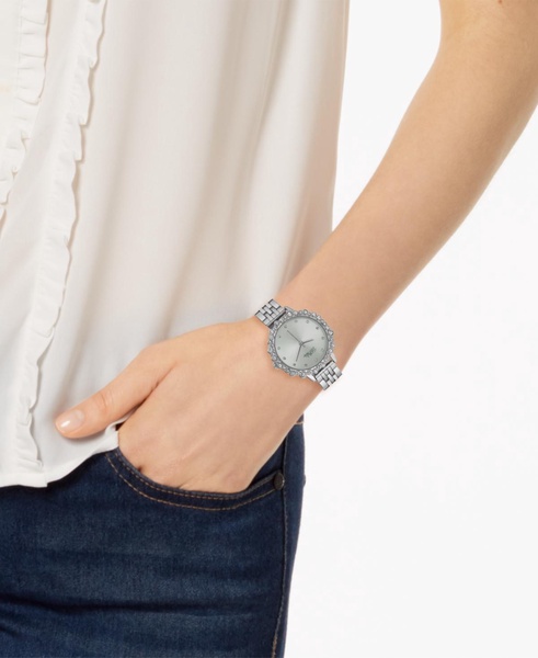 Men's and Women's Silver-tone Base Metal Bracelet 2 Piece Watch Set 45mm and 36mm