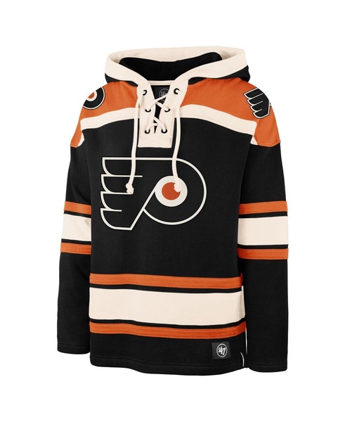 Men's Black Philadelphia Flyers Big Tall Superior Lacer Fleece Pullover Hoodie