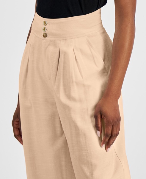 Petite High Rise Pleat-Front Wide Leg Pants, Created for Macy's