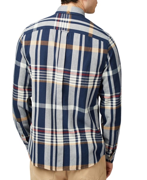 Men's Regular-Fit Herringbone Check Button-Down Shirt