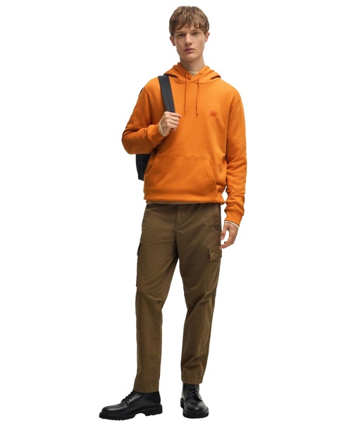 Men's Regular-Fit Cotton Terry Logo Patch Hoodie