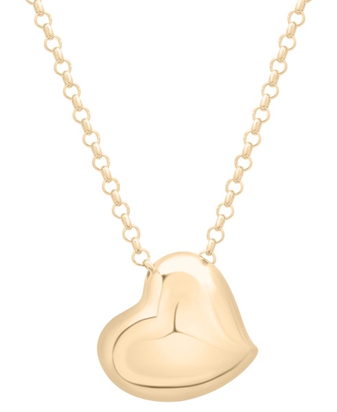 Polished Heart 18" Pendant Necklace in Gold Vermeil, Exclusively at Macy's
