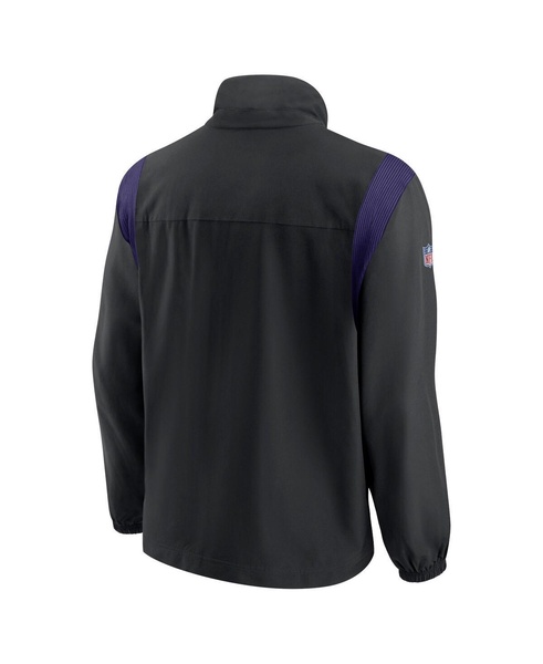 Men's Black, Purple Baltimore Ravens Sideline Woven Logo Full-Zip Jacket
