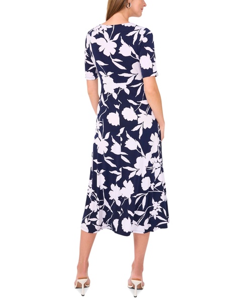 Women's Floral-Print Twist-Front Midi Dress