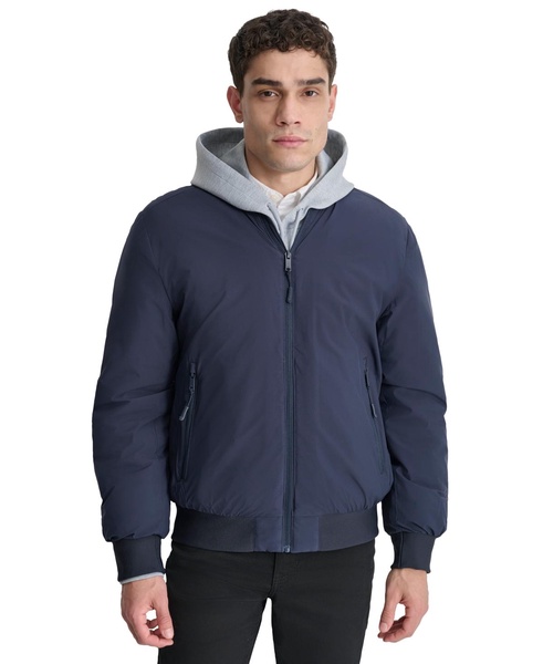 Men's Stretch Zip-Front Zip-Pocket Bomber Jacket