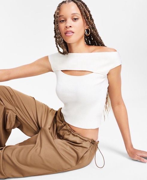 Women's Off-The-Shoulder Cutout Sweater Tank, Exclusively at Macy's