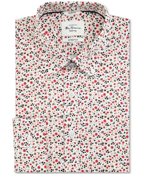 Men's Slim-Fit Floral Shirt