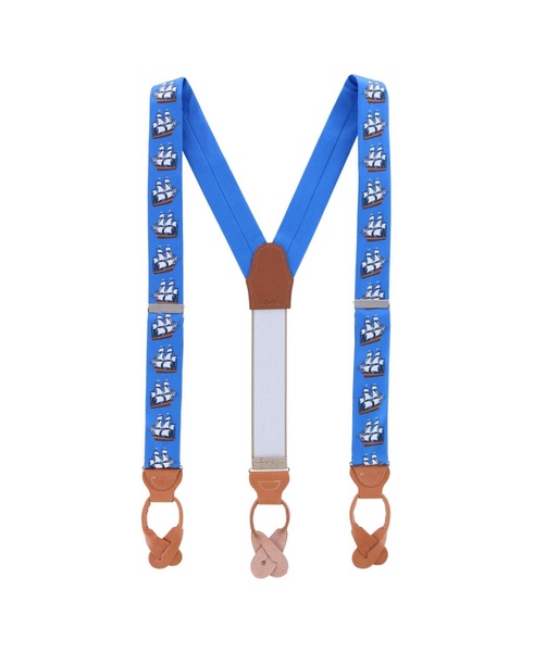 The Royal Fortune Pirate Ship Silk Button End Suspenders