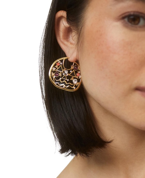 by Nadri Gold-Tone Multicolor Crystal Jack-O'-Lantern Hoop Earrings