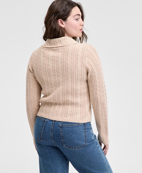 Petite Cable-Knit Button-Front Cardigan, Exclusively at Macy's
