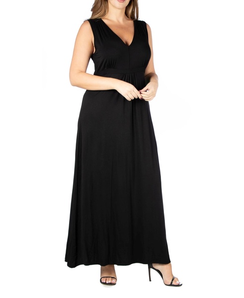 Plus Size Sleeveless Empire Waist Maxi Dress