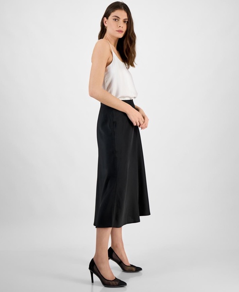 Women's Satin Pull-On Midi Skirt, Exclusively at Macy's