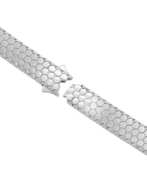 Men's Hexagon Honeycomb Textured Link Bracelet in Black-Ion Plated Stainless Steel