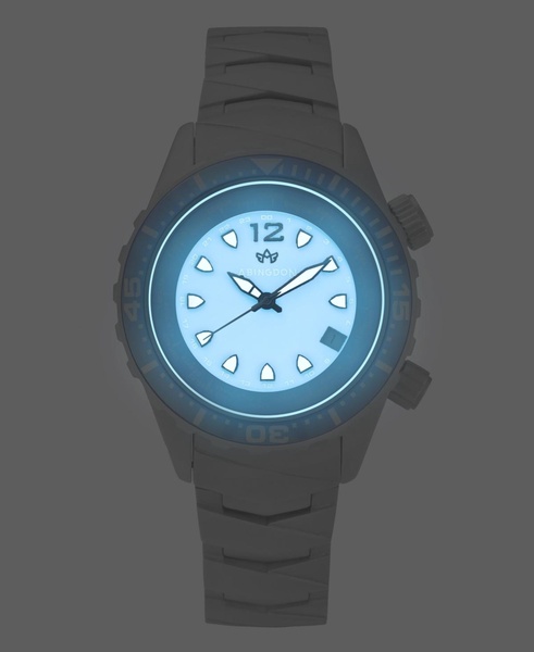Women's Automatic Marina Divers Silver-Tone Titanium Bracelet Watch 40mm