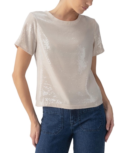 Women’s Perfect Crewneck Short-Sleeve Sequin T-Shirt