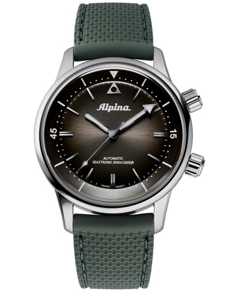 Men's Swiss Automatic Seastrong Diver Green Rubber Strap Watch 42mm