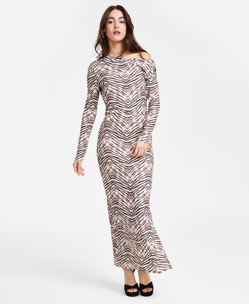 Women's Printed Knit Crepe Side-Slit Maxi Skirt, Exclusively at Macy's
