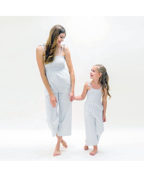 Women's Organic Cotton Smocked Button Front Jumpsuit