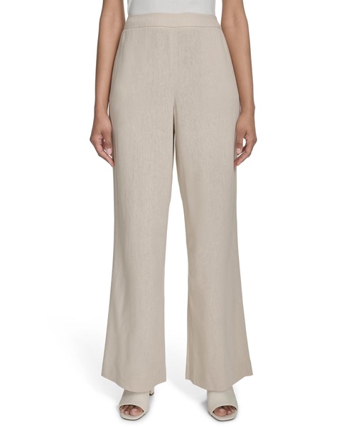 Women's Elastic-Back Mid-Rise Wide-Leg Pants
