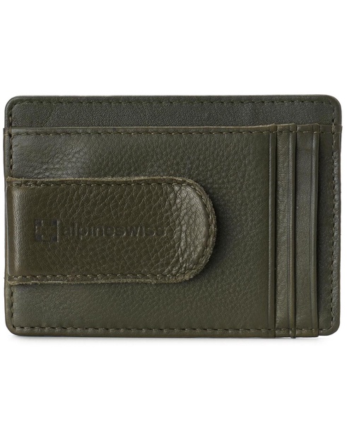 Mens RFID Money Clip Leather Minimalist Wallet Card Case ID Window
