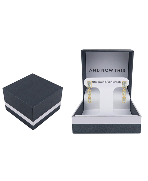 Clear Crystal Triple Stone Drop Earring