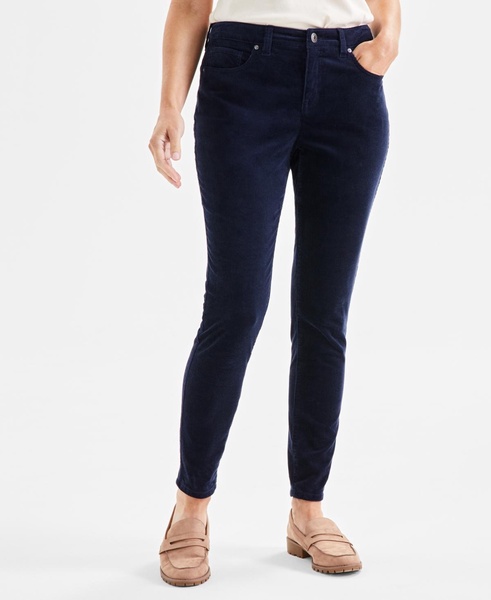 Women's Corduroy Mid-Rise Curvy Skinny Pants, Created for Macy's