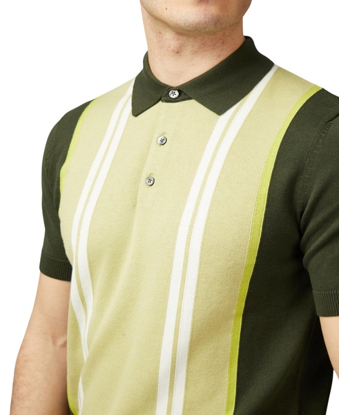 Men's Regular-Fit Sweater-Knit Stripe Polo Shirt