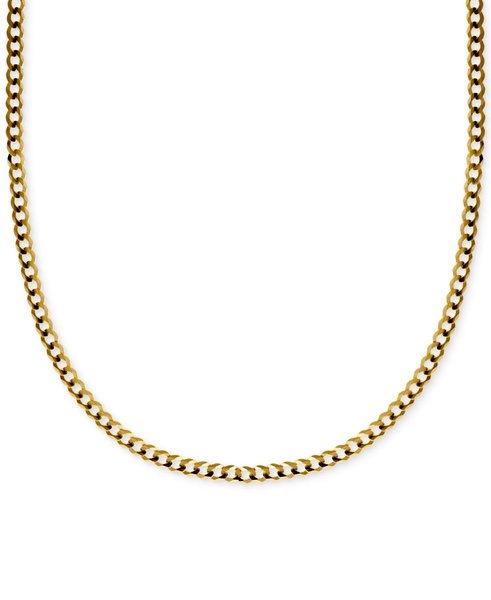 26" Curb Link Chain Necklace (3-1/6mm) in Solid 14k Gold