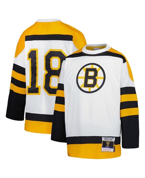 Big Boys and Girls Willie O'Ree White Boston Bruins 1958 Blue Line Player Jersey