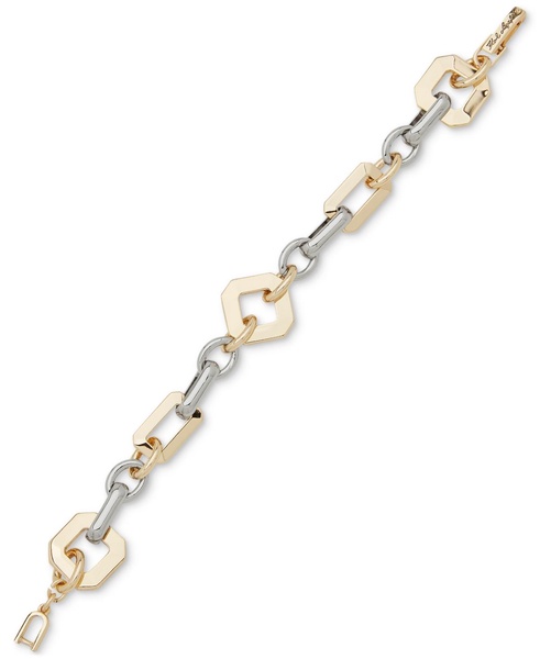 Two-Tone Faceted Geometric Flex Bracelet 