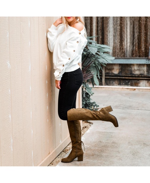 Women's Leeda Lace Up Detail Knee High Boots