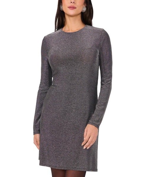 Women's Metallic Long-Sleeve Sheath Dress