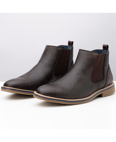 Mens Nash Chelsea Boots Snakeskin Ankle Boot Genuine Leather Lined