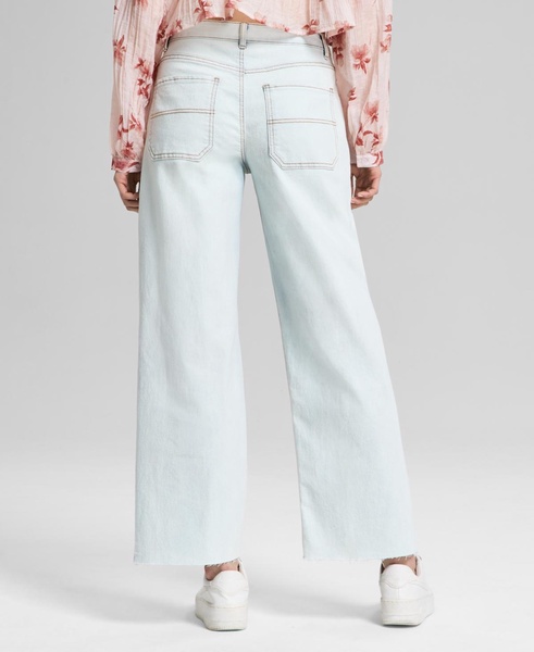 Women's High-Rise Wide-Leg Raw-Hem Jeans, Exclusively at Macy's