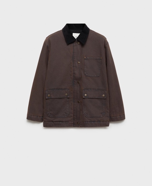 Women's Contrasting Collar Denim Parka