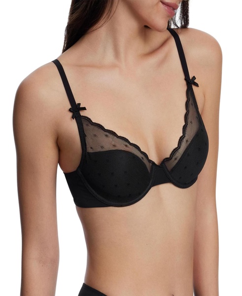 Women's Siren Lightly Lined Dotted Lace Underwire Bra