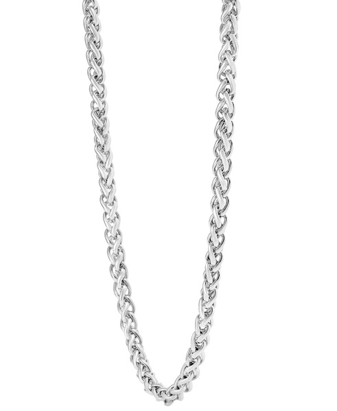 Men's Wheat Link 24" Chain Necklace in Stainless Steel