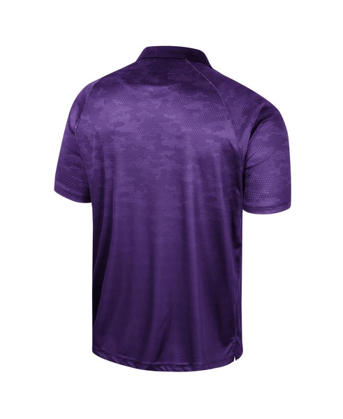 Men's Purple Kansas State Wildcats Honeycomb Raglan Polo Shirt