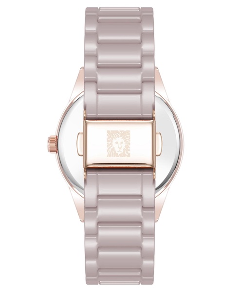 Women's Quartz Taupe Ceramic Bracelet Floral Dial Watch, 34mm