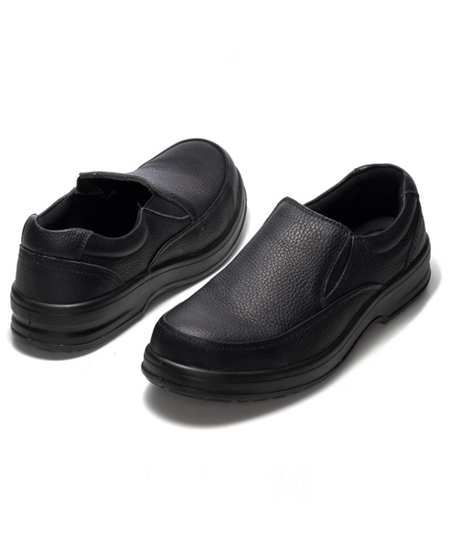Arbete Mens Work Shoes Slip Resistant Real Leather Slip-On Loafers
