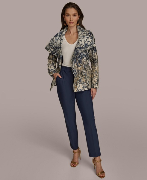 Women's Metallic Jacquard Zip-Front Jacket
