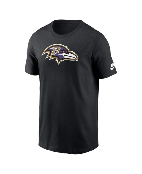 Men's Black Baltimore Ravens Rewind Logo Essential T-Shirt