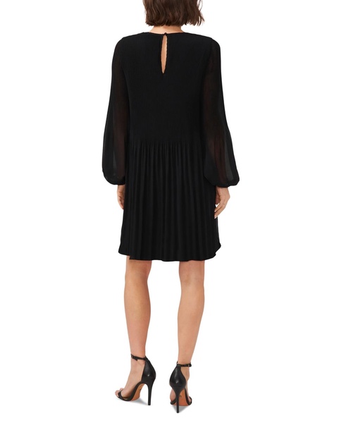 Women's Released-Pleat Long-Sleeve Shift Dress