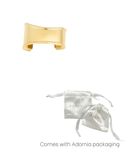Tarnish Resistant 18k Gold Plated Tall Curve Cuff Bracelet