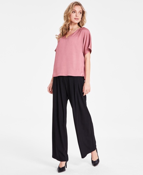 Women's Satin V-Neck Blouse, Exclusively at Macy's