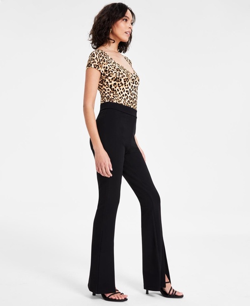 Women's High-Rise Slit-Flare-Leg Ponte Pants, Exclusively at Macy's  
