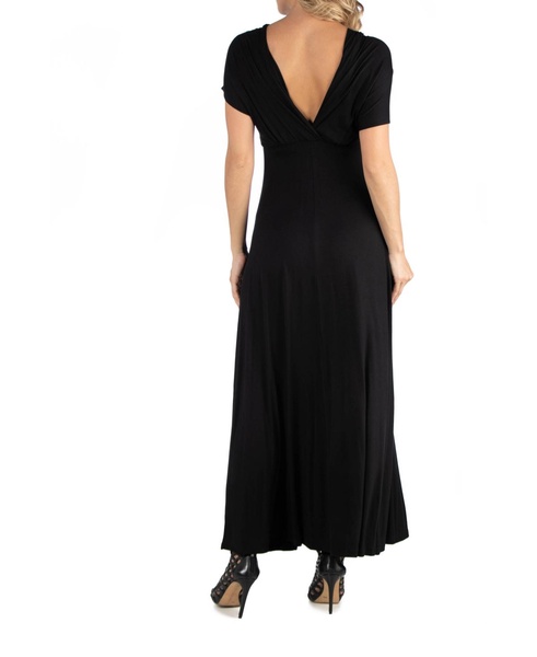 Cap Sleeve V Neck Maternity Maxi Dress